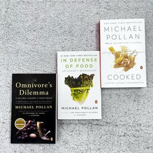 Lot of 3 Michael Pollan Books Cooked Omivores Dilemma Defense of Food